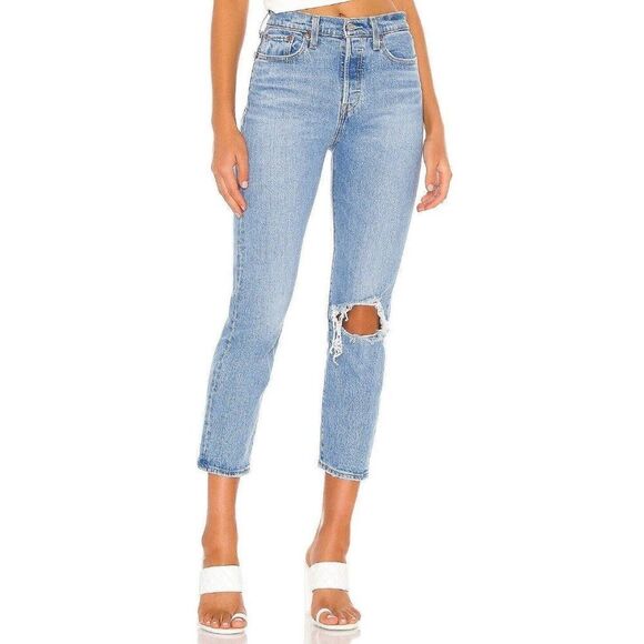 Levis Wedgie Straight Jeans Womens 32x26 Denim Medium Wash High Rise 349640091 - Picture 1 of 8